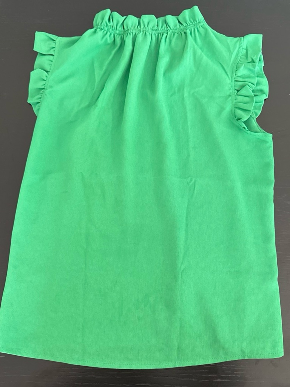 Bright Green Ruffle Sleeve Top